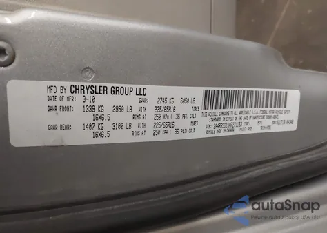 2010 Chrysler Town & Country Touring from USA, damaged, VIN 2A4RR5D19AR271153